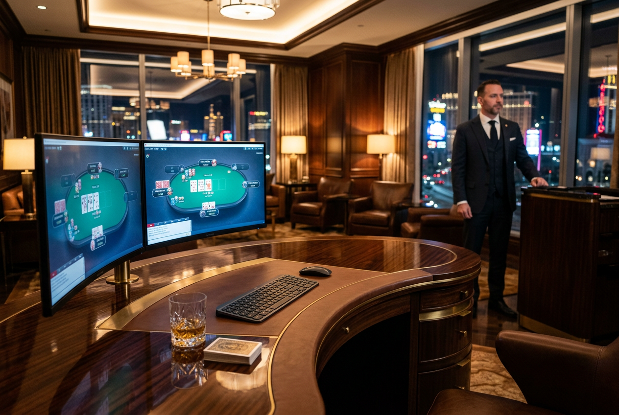A private luxury casino lounge representing elite VIP service.